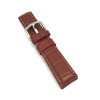 20mm Golden Brown Grand Duke Alligator Embosed Leather Watch Band with Tan Stiching
